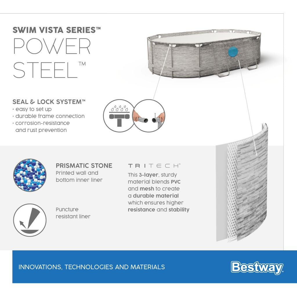 BESTWAY UIMA-ALLAS 488 X 305 X 107 CM POWER STEEL VISTA