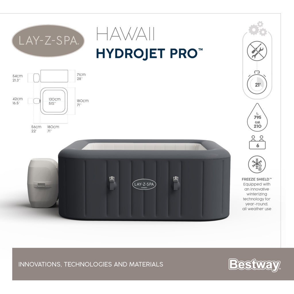 BESTWAY LAY-Z-SPA HAWAII HYDROJET PRO ULKOPOREALLAS