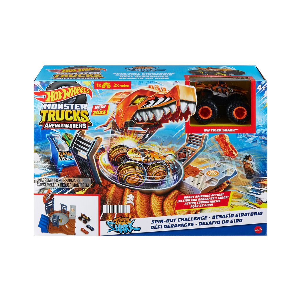 hot wheels monster trucks semi finals shark spin